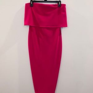 Hot pink midi dress